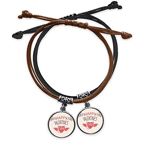 Bracelet Cuir Double cœur diable à porter au quotidien pour couple rock
