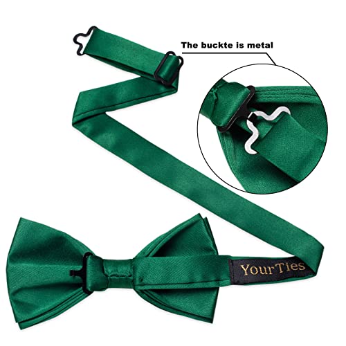 Image of YourTies Bow Ties for Men Pretied Bowties Solid Color Satin Bow Tie Formal Business Tuxedo Wedding Party Prom