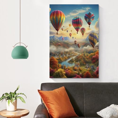 Globo aerostático cuadros decoracion para un dormitorio relajante de 50x75cm 4