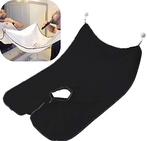 Piel Sensible, Home MADIOLA Beard Catcher, Delantal de Afeitar, Delantal para Barba, Bigote, Pelo, de Tela con Ventosas, Barba Delantal Babero Afeitado cape Grooming. Recorte su...