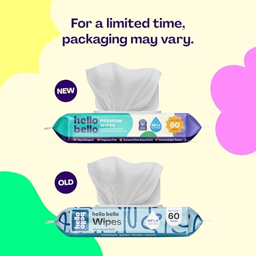 hello bello extra gentle unscented baby wipes plant based made with 99 water and aloe for babies and kids 720 count