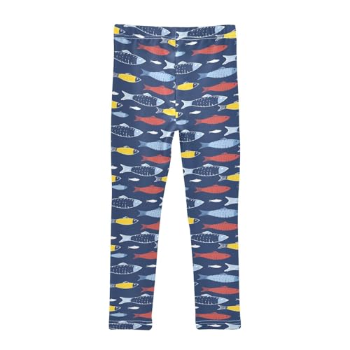 ZZKKO Girls Leggings Fish Cartoon Doodle Toddler Girls Clothes Leggings for Girls Toddler Girls Leggings 3-4T2