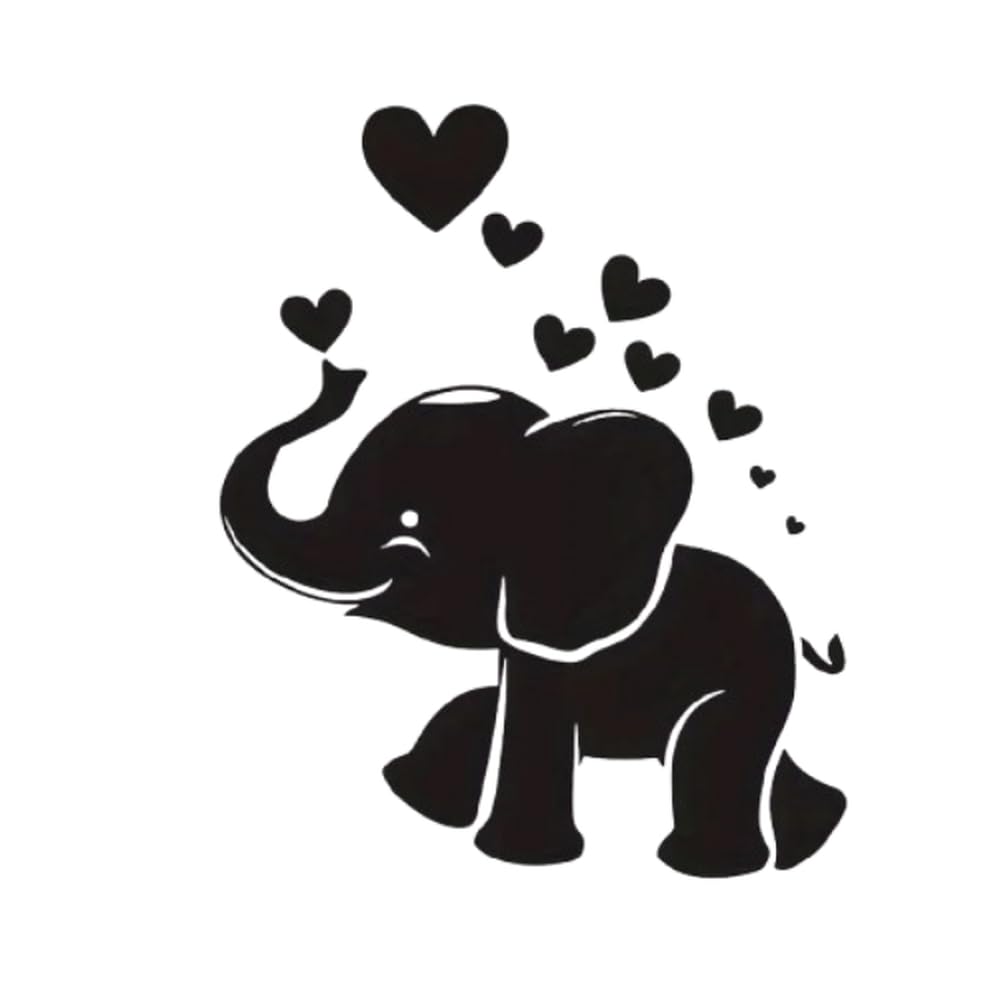 Car Decals Elephant Motif with Love for Vehicle Exterior