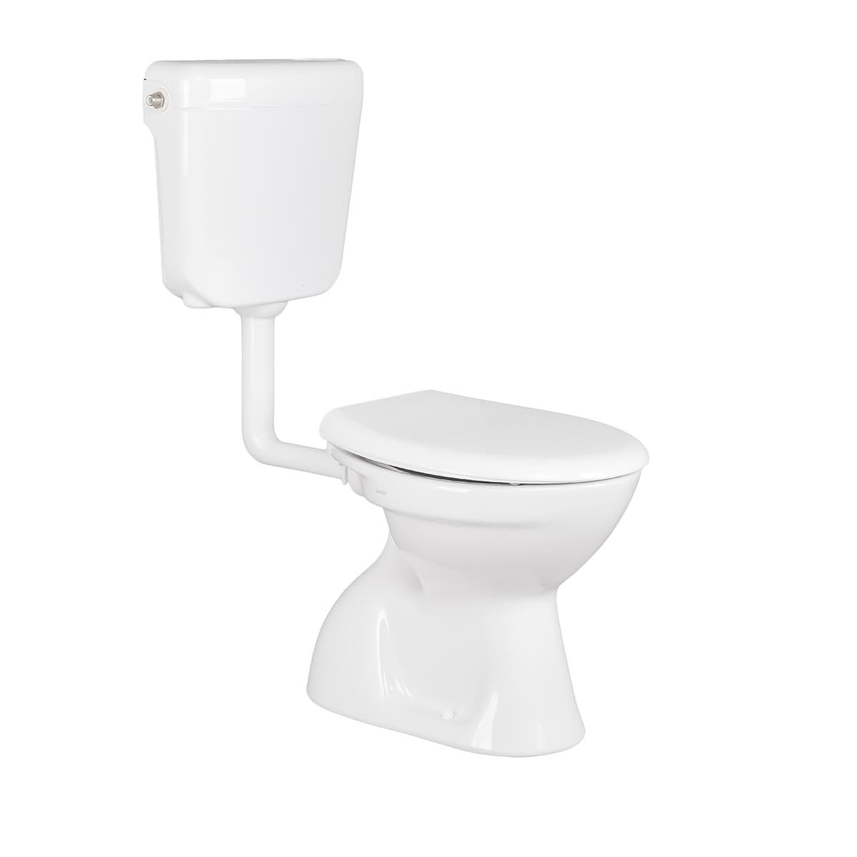 Belvit Inodoro con cisterna completa, color blanco | Fregadero profundo, salida vertical, tapa de cierre suave, cerámica