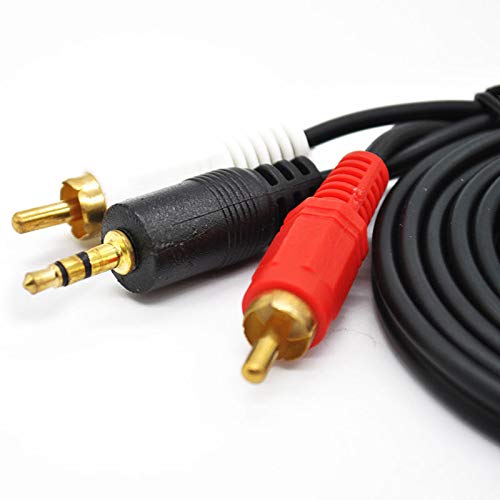 axGear 10 Ft 10F Aux Audio 3.5mm Stereo Male to 2 RCA Y Cable 3M