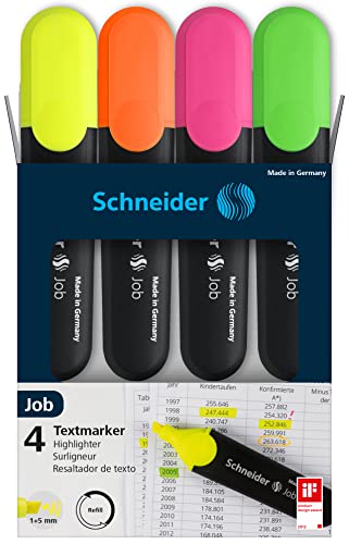 Schneider Job 150- Astuccio da 4 evidenziatori