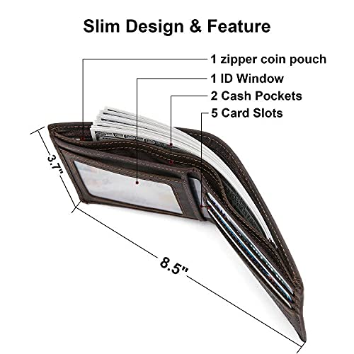 Personalized Engraved Wallet For Husband Boyfriend From Girlfriend Wife - Love Message Slim Bifold Purse - Minimalist Rfid Blocking Leather Wallet For Birthday Anniversary Christmas Valentines Day #TOP3