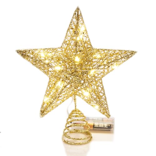 Estrella para árbol de Navidad Emopeak con 20 luces LED de bajo consumo e interiores 2
