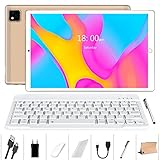 YOTOPT U10 Tablet 10 Zoll- mit Tastatur und Maus, Android 10.0 Octa-Core-Tablet, 4 GB RAM, 64 GB ROM, 1 TB erweiterbar, 4G LTE Dual-SIM mit WLAN, 5 MP+8 MP, GPS/Bluetooth 4.2/Type-c (Gold)