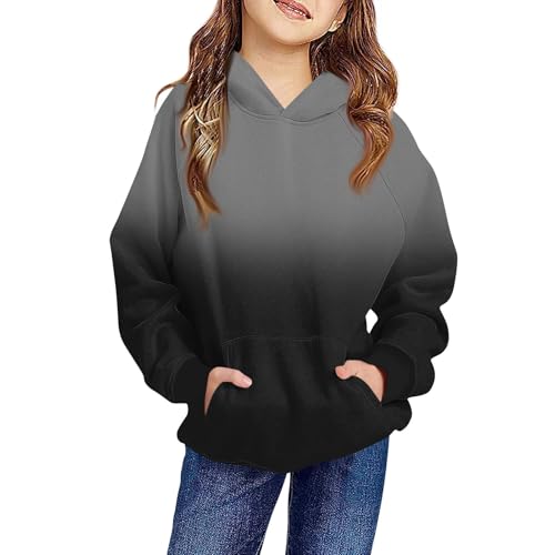 Girls Sweatshirt Hoodie Long Sleeve Pullover Hoodies Y2K Casual Gradient Tops Preppy Youth Sweatshirt With Pocket