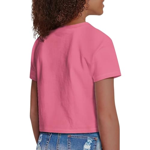 Image of Girl Crop Top Shirts for Summer Cute T Shirts Short Sleeve Tees for Kids 5-16