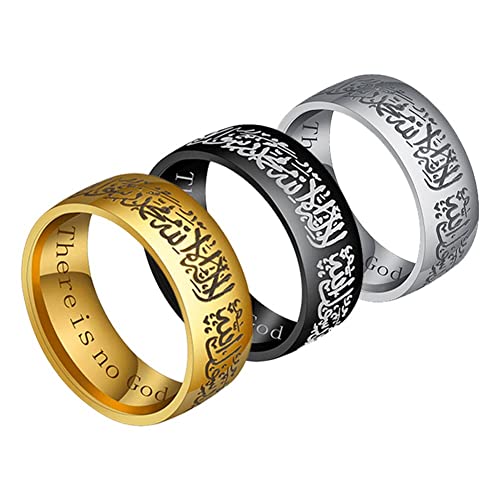 Stakee 3pcs 8mm Edelstahlring 3pcs Schriftsteller Textring Hochpolierter Ringfinger Ring Für Männer Party Schmuck Geschenk Cover