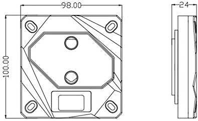 Bykski CPU-FIRE-ON-I CPU Water Cooling Block w/Temp Digital Display - Black w/ 5v Addressable RGB (RBW) (LGA 115x / 20xx)