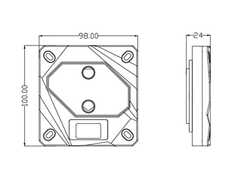 Bykski Cpu-Fire-On-I Cpu Water Cooling Block W/Temp Digital Display - Black W/ 5V Addressable Rgb (Rbw) (Lga 115X / 20Xx) #TOP3