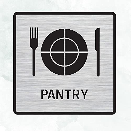 Image of CVANU 1pc Silver Acrylic PANTRY Self-Adhesive Sign Board for Office /Hospital /Cafe Sign Board c79