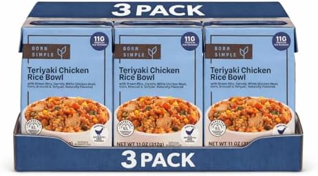 Born Simple Prepared Meals - Ready to Eat Teriyaki Chicken Rice Bowl | 11g Protein | 11 Oz (Pack of 3)