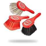 Maxshine Universal Cleaning Brushes (3-Piece Set) – Heavy-Duty, Medium-Duty, Soft Bristles – Removes Dirt & Stains – Wheels, Tires, & Exterior Surfaces – Carpets, Upholstery & Interior Surfaces