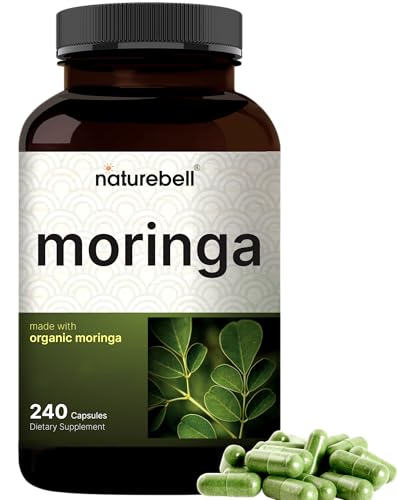 NatureBell Pure Moringa Capsules | Made with Moringa Powder Organic, 240 Capsules – Green...