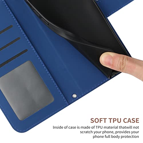 Funda para Samsung Galaxy A32 5G ONV tipo cartera de cuero azul con tapa de girasol 5