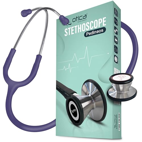 Image of OTICA Pediatric Stethoscope - Dual-Head Stainless Steel Chestpiece with Tunable Diaphragms, 29 inch Tube, Soft Ear Tips - Medical Stethoscope for Children, Infants & Neonatal Use (Purple)