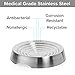 CatGuru Cat Bowls, Whisker Friendly Cat Food Bowl for Indoor Cats, Reliefs Whisker Fatigue, Wide Pet Bowl, Non Slip Pet Feeding Bowls, Shallow Kitten Dish (Set of 2, Stainless Steel)