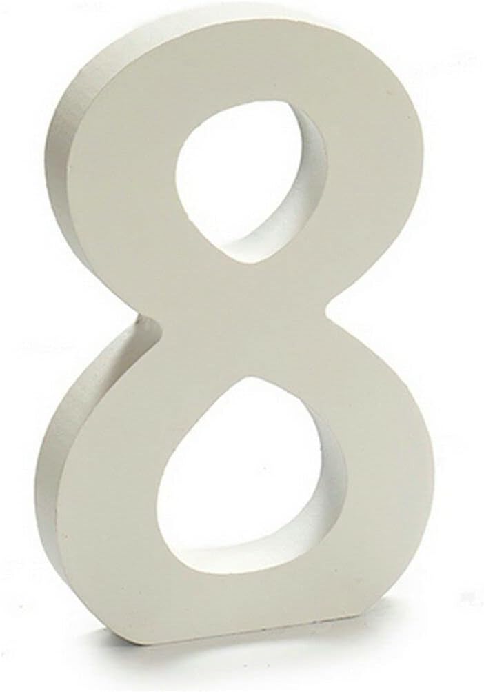 Numbers 8 White Wood (1.8 x 21 x 17 cm) (12 Units)