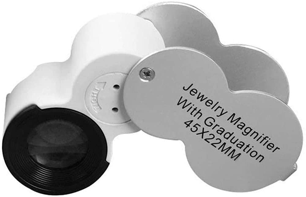 Loupe 45X avec éclairage pour lire les petits caractères sans fatigue