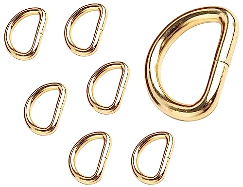KAPSING 7 Stück Metallring Gold D Ringe Wirbelkarabiner Ring D Ringe 20mm Schlüsselverschlüsse Gürtelschnalle Nähen Schultergurt-Ersatzteile für Handtasche Rucksackgurte