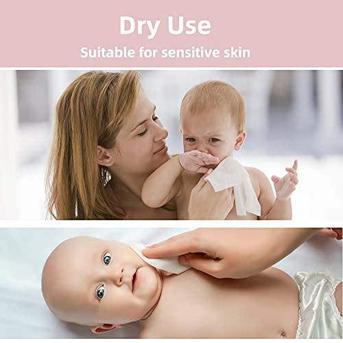 Cottoncare Baby Dry Wipe,100% Cotton,Dry Wipe Cotton Tissues,Baby Sensitive Skin,Taking Care Of Baby Skin,7.9 X 4.7 In 6-Pack (600 Count) #TOP4