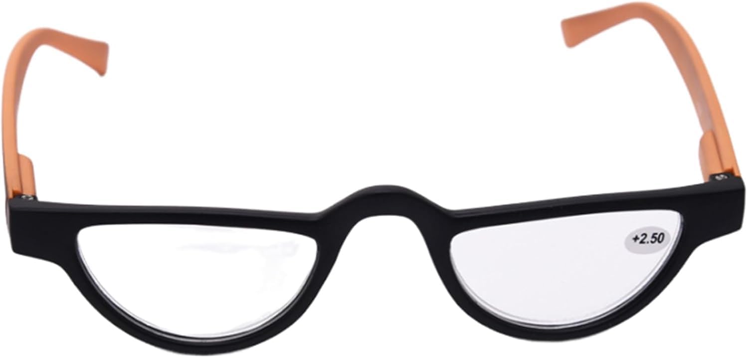 Retro Half Moon Okulary Do Czytania Anty Niebieskie światło Okulary Komputerowe Czytnik Zawiasów Sprężynowych Dla Mężczyzn I Kobiet, Orange, 3.5x