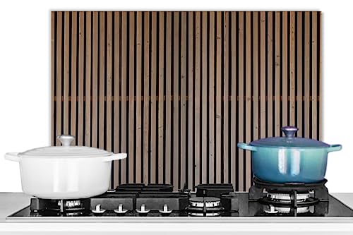 KitchenYeah© Antisalpicaduras Cocina 60x40 cm Protector Salpicaduras Pared Chapa Aluminio Kitchen Panel Vitrocerámica Accesorios Salpicadero Decoración Vintage - Madera - Diseño - Textura