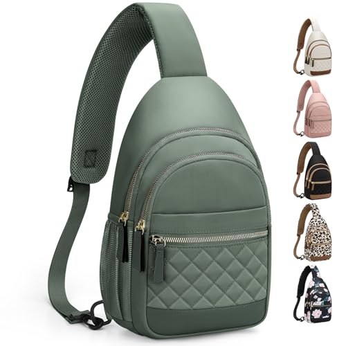Image of Capolo Sling Bag for Women Men Waterproof Crossbody Bags for Women Trendy Casual Fanny Pack with Convertible Shoulder Strap Chest Bag for Travel Hiking(Green, Large)