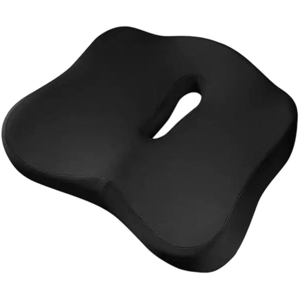 Auto-Sitzerhöhung Fahrer für Skoda Fabia IV 2021-2024, Ergonomisches Autositzkissen aus Memory-Schaum für Bürostuhl, Rollstuhlkissen,F/Black