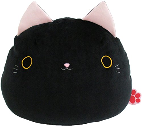 三英貿易 オリジナル ぬいぐるみ ねこだんご おもちクッション くろ W36×D30×H25cm アニマル