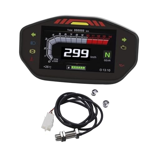 Velocímetro universal para motocicleta odómetro digital luz de fondo 157 mm accesorios