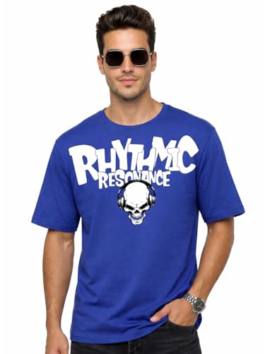 Image of Veirdo Men's Cotton Oversized Fit Oversized Baggy Fit Drop Shoulder Cool and Stylish Graphic Printed Design Half Sleeve T-Shirt (Available Sizes: S to 2XL)