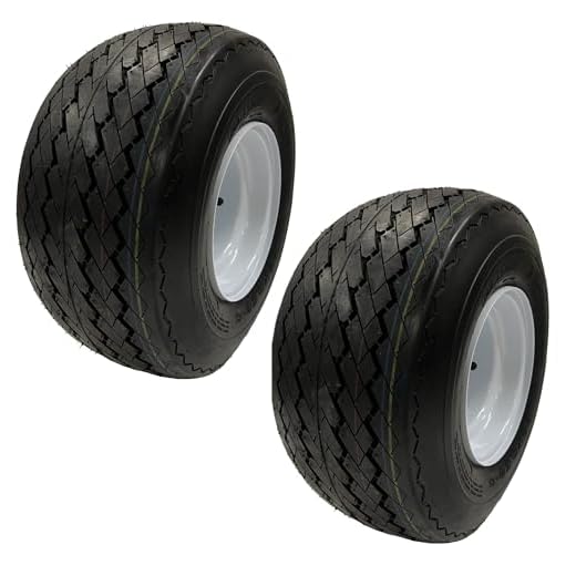 eCustomrim 2-Pack Golf Cart Tires On Rims 18 X 8.5 X 8 18-850-8 18X8.50-8 White 4 Lug 8" Wheel - 2 YEAR WARRANTY