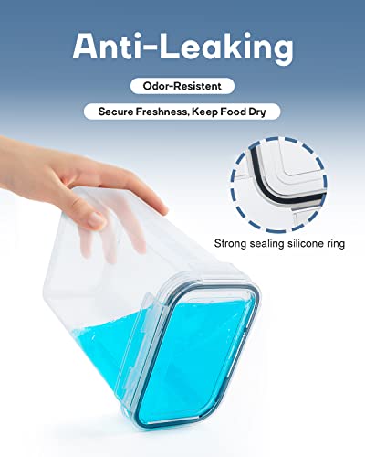 Airtight Food Storage Containers With Lids, Clear Pantry Canister Set For Kitchen Organization, Stackable Organizers For Flour, Sugar, Cereal, Rice, Bpa Free Plastic 14-Pack With Different Sizes Dark Gray #TOP3