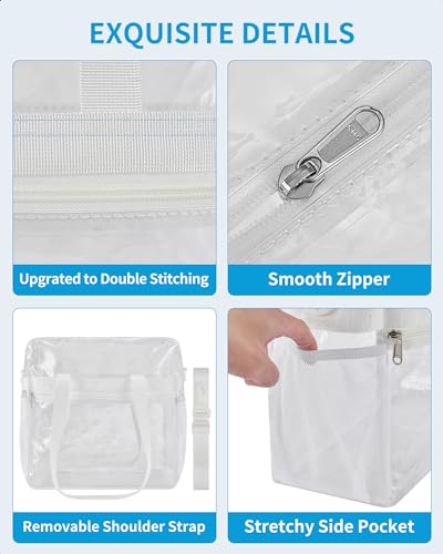 Image of Paxiland Clear Bag for Stadium Events 12x6x12 inches, Clear Tote Bag with Reinforced Strap, Clear HandBag for Sports Concert