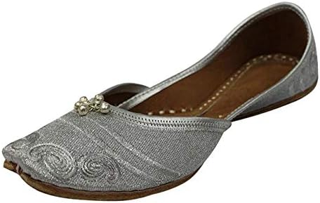 Stop n Style Silver Handmade Indian Shoes Traditional Shoes Rajasthani Jutti Khussa Online Ethnic Jutti (9)