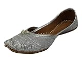 Stop n Style Silver Handmade Indian Shoes Traditional Shoes Rajasthani Jutti Khussa Online Ethnic Ju