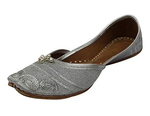 Stop N Style Silver Handmade Indian Shoes Traditional Shoes Rajasthani Jutti Khussa Online Ethnic Jutti (9) #TOP27
