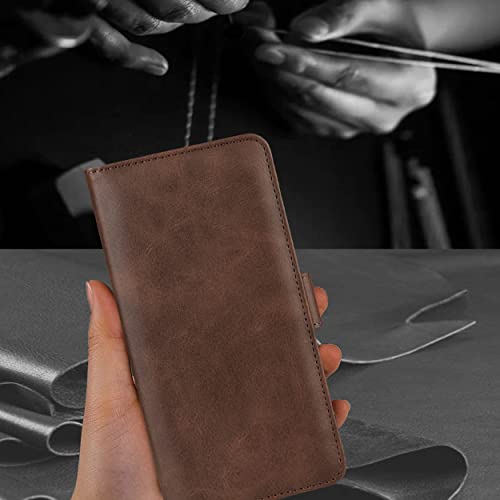 D Dessvon Xiaomi Redmi Note 11 (4G) Wallet Case, Premium Pu Leather Redmi Note 11 4G Case With Magnetic Buckle Card Slots Kickstand Function Flip Phone Case Cover For Redmi Note 11 4G/Note 11S (Brown) #TOP5