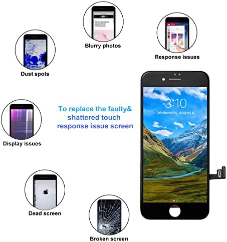 SIMDOG for iPhone 7 Screen Replacement,4.7" LCD Display and 3D Touch Digitizer,with Repair Tools for A1660, A1778, A1779 (Black)