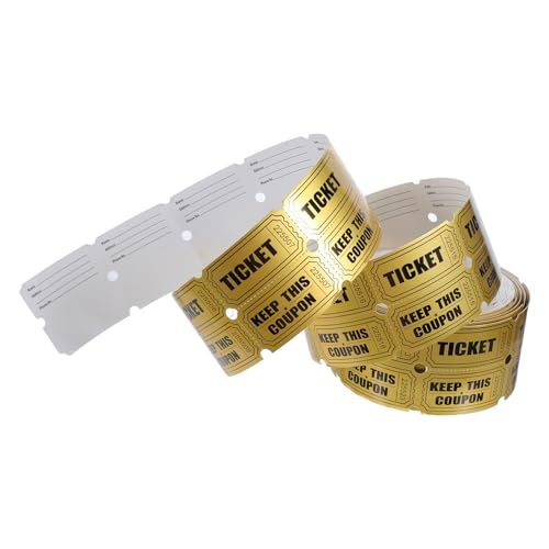 Boletos de rifa de papel dorado para organizadores de eventos y fiestas con 1000 unidades