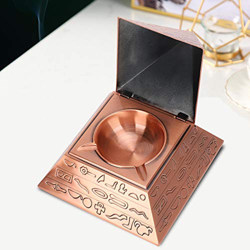 Jingyig Ornamentos de escritório, cinzeiro portátil prático e durável em forma de pirâmides egípcias