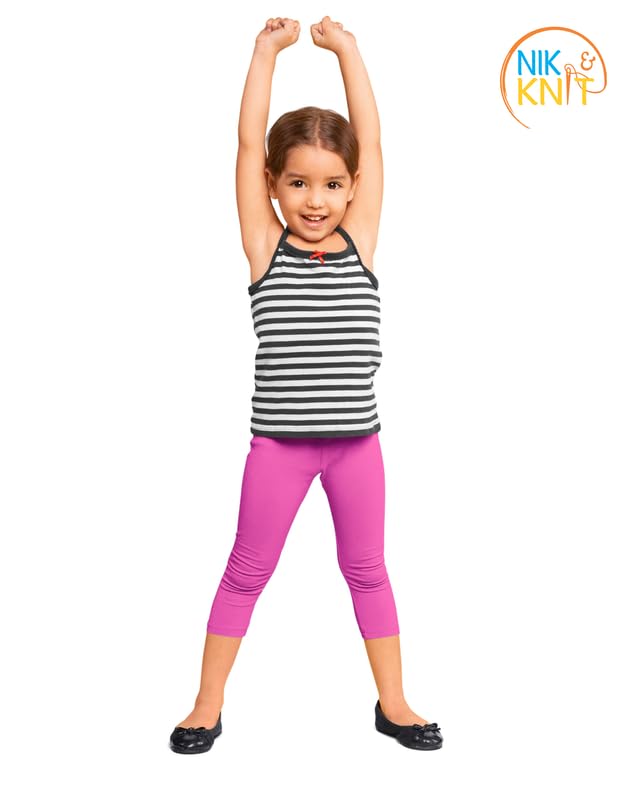 Image of NIK & KNIT Premium Stretchable Plain Capri Leggings for Girls /Kids | Night Wear | Leggings /Capris (Top /T-Shirt NOT Included)