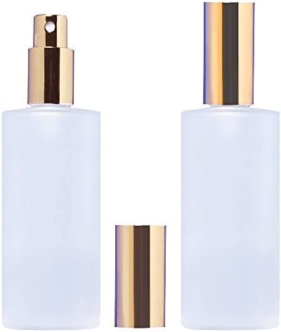 Grand Parfums 4 Ounce Frosted Glass (120 ml) Empty Glass Perfume or Cologne Bottle with Fine Mist Sprayer Refillable