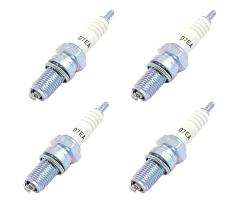 Set of 4 - NGK D7EA Spark Plugs - 7912 - Fits Honda Kawasaki Suzuki Yamaha Vintage Motorcycles