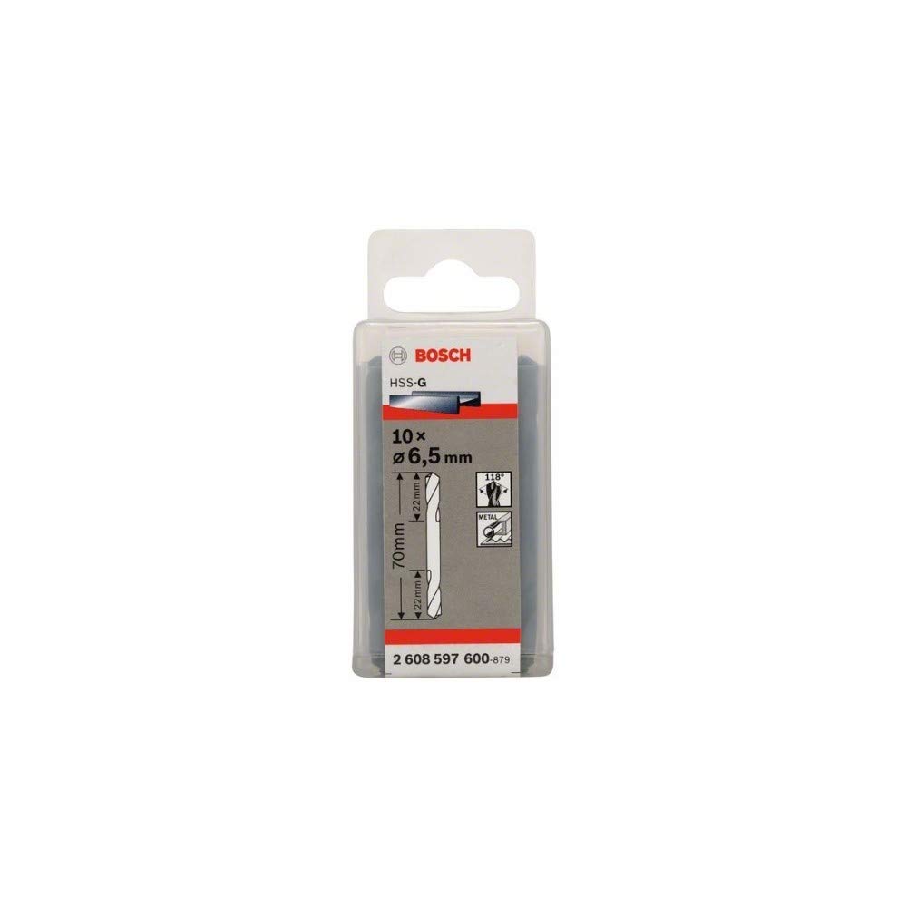 Bosch 2 608 597 600 - Pack de 10 brocas de doble punta (6,5 x 22 x 70 mm)